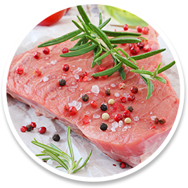 Raw Steak with Seasonings